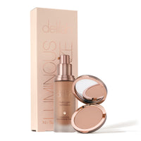 Luminous Bronze Collection | Lunar Pure Light Liquid Illuminator & Mini Sunset Bronzer Light/Medium